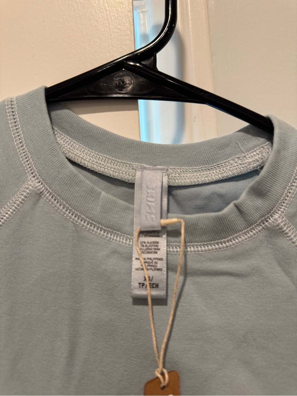 SKIMS Short Sleeve Fitted T-Shirt Dress in Light Sage - Picture 4 of 5